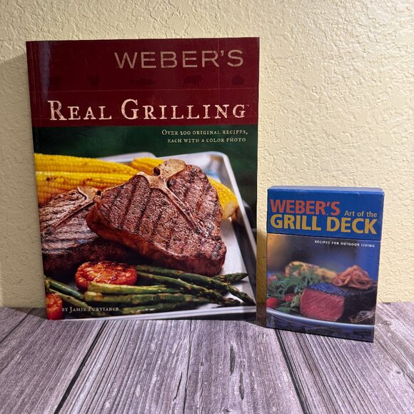 2 WEBER Grill Book of Recipes, Real Grilling, and Art of the Gril Deck – READ - Picture 1 of 12